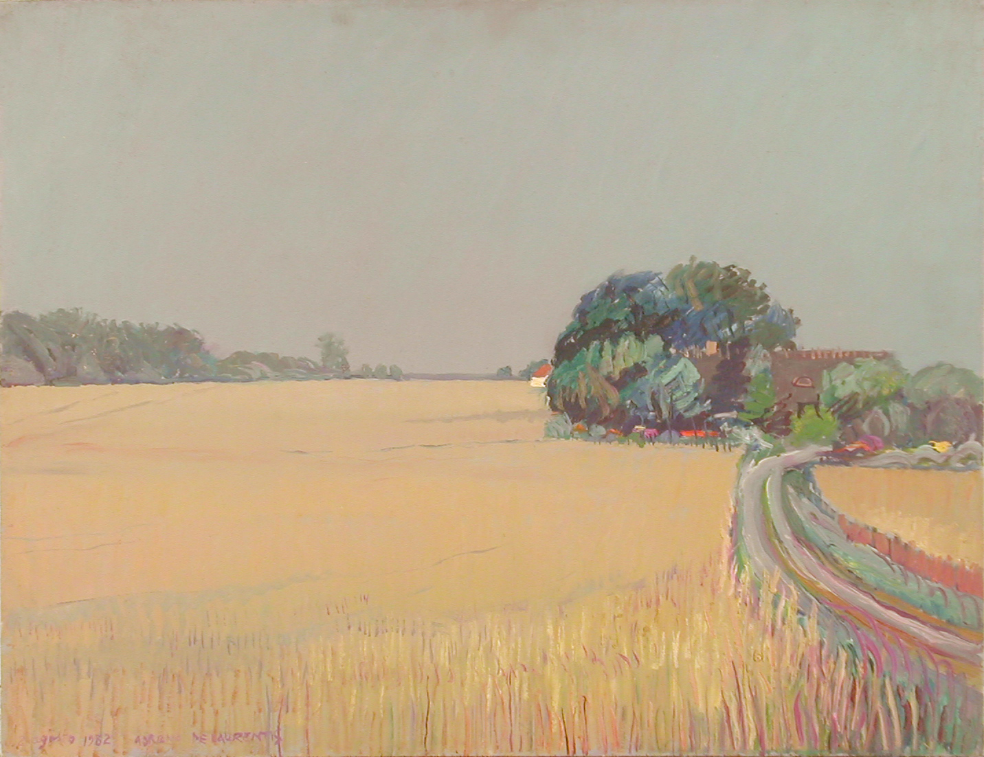 Campo di grano (Danimarca) - Olio su Compensato - 50x65 - 1982